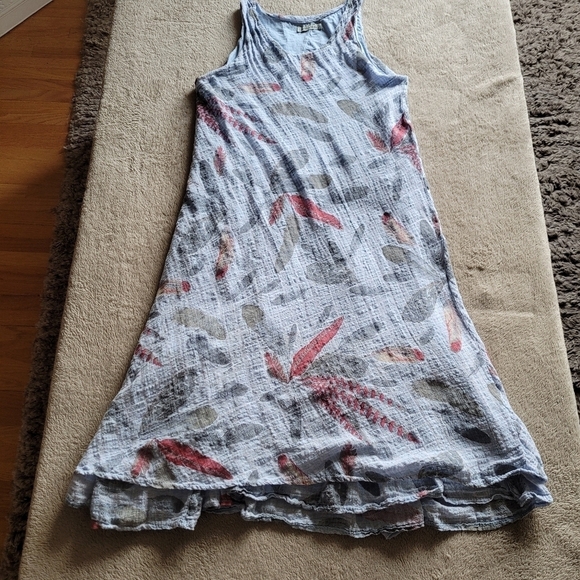 Angela Mara sleeveless cotton blend midi dress size small - Picture 3 of 13